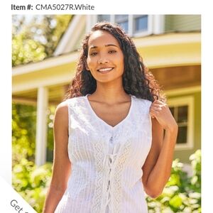 April Cornell Romance Camisole White Lace Crochet Top NWT Sz XXS